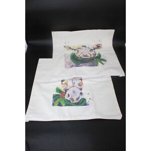 J. Martin Animal Print Pillow Cover Donkey Sheep Lot Of 2